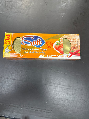 Safi tuna hot tomato sauce