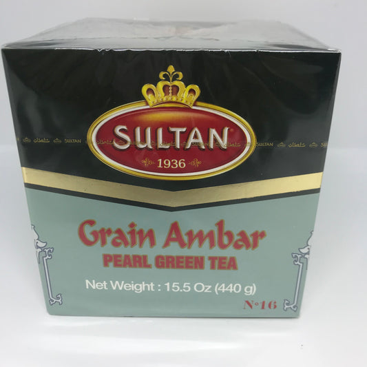 Sultan Grain Ambar Pearl Green Tea 440 Gram (15.5 oz) Product of Morocco