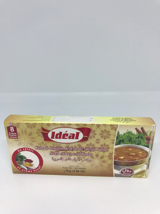 Ideal Special Harira Flavor Cube De Bouillon Deshydrate Saveur Poulet Stock Cube 76 Gram (2.68 oz)