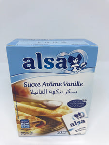 Alsa 10 Packs Sucre Arome Vanille (Vanilla Flavor) 75 Gram