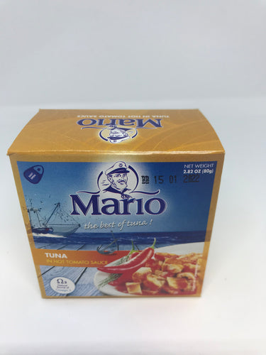 Mario The Best of Tuna in Hot Tomato Sauce 2.82 oz (80 Grams)